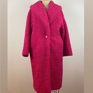 ALICE & OLIVIA Faux Fur Teddy Coat in Pink
